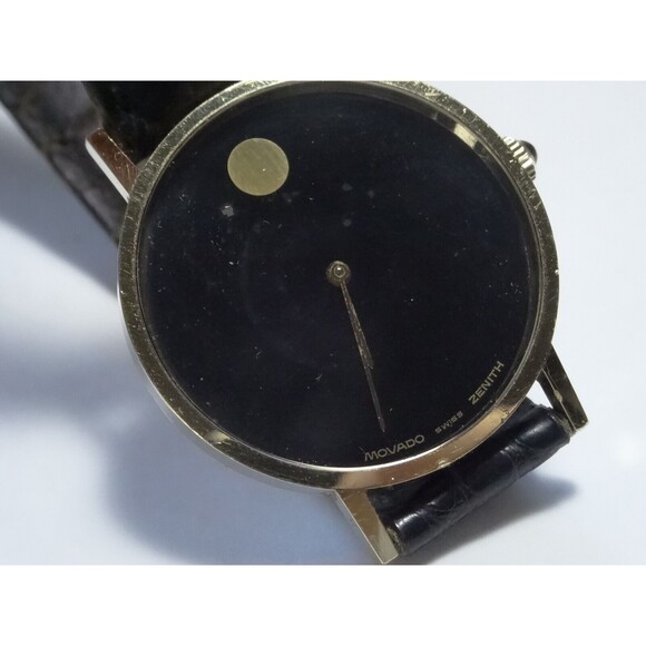 Mod 1977 Zenith Movado Museum Watch 14k Solid Gold 17J Spiderwebs Cal 30.5 - Picture 1 of 15